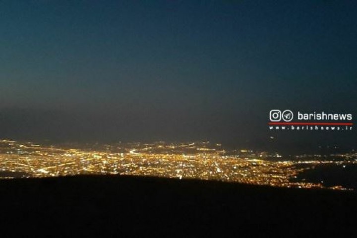 ارومیه در یک شب زیبا از نمای کوه سیر