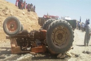 واژگونی تراکتور در روستای ترکاشه بوکان جان دو کودک را گرفت+عکس