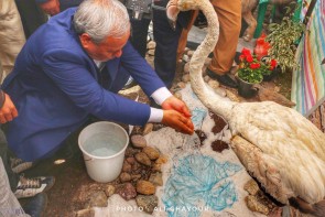 ریختن نمادین آب به ماکت دریاچه ارومیه توسط معاون رییس‌جمهور عکس
