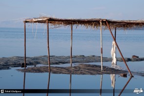 دریاچه ارومیه در روزهای پایانی زمستان